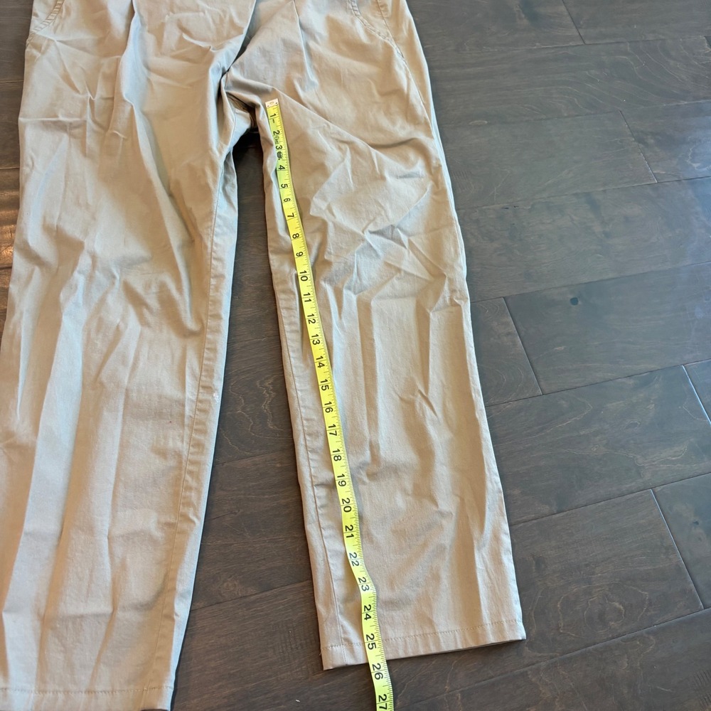 Vince Khaki Tan Pleated Cotton Blend Chino Trousers Pants Size 10 Made in USA - Picture 3 of 9